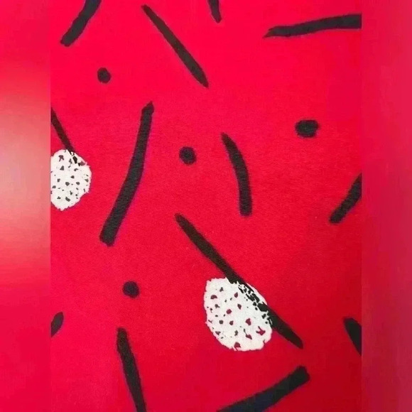 Vintage Liz Baker Red and Black Polka Dot Button Up Blouse Retro Eclectic 14 - Picture 11 of 12